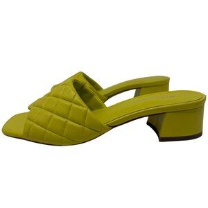 Marc Fisher Carsten Quilted Slip On Kitten Heels Shoes Women's 7.5 M Yellow NWOB
